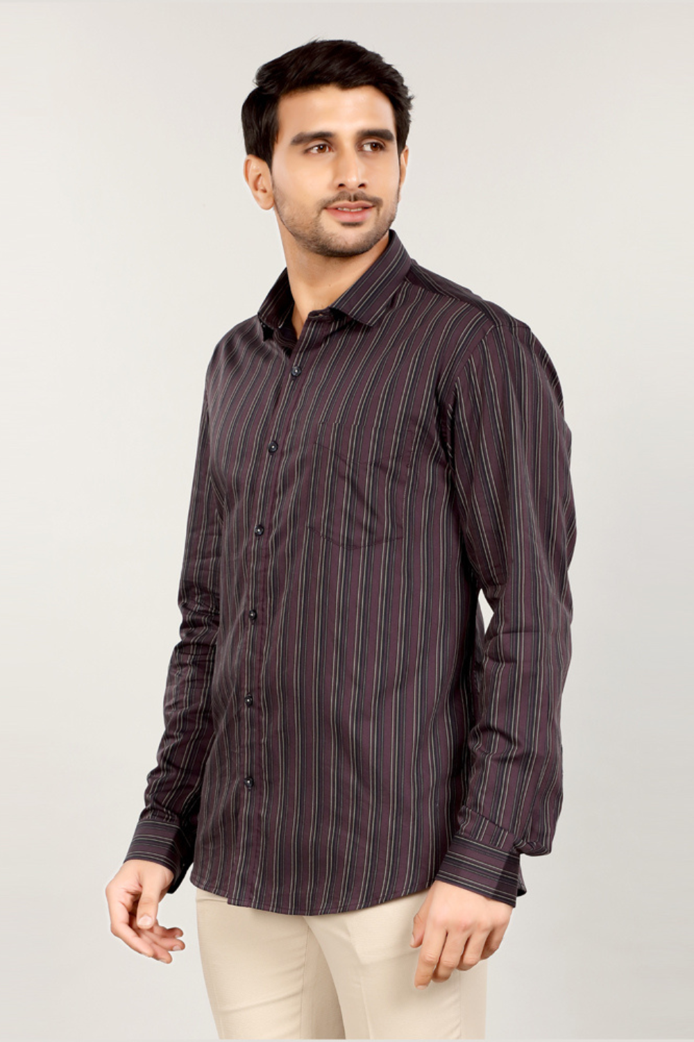 Soft Pink Striped Formal Shirt