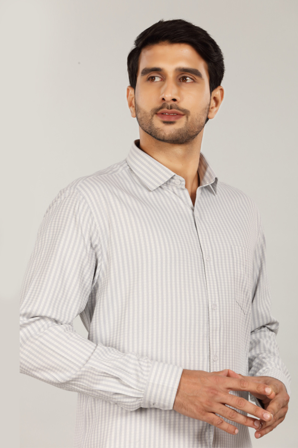 Classic Teal Stripe Cotton Shirt